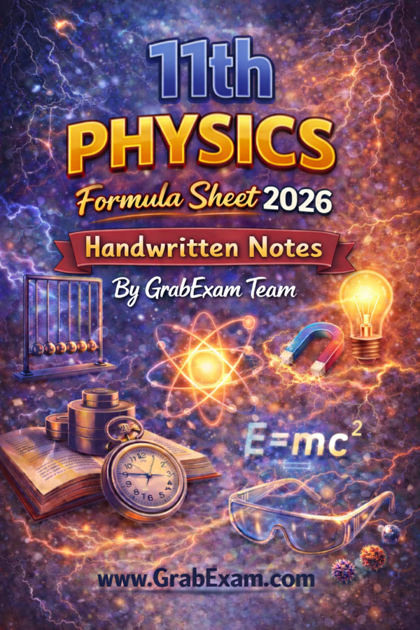Class 11th Physics formula Sheet 2026 [Pdf]