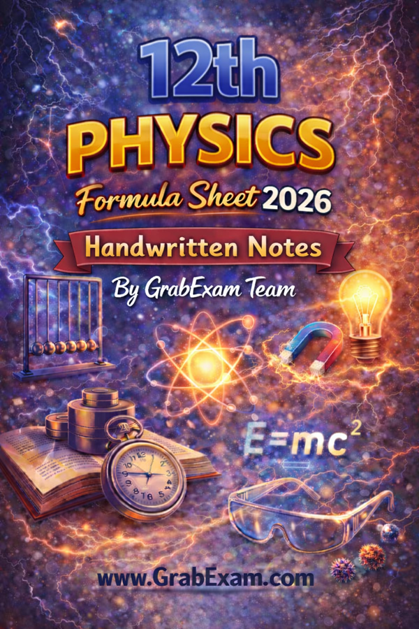 Class 12th Physics Formula Sheet 2026 [Pdf]