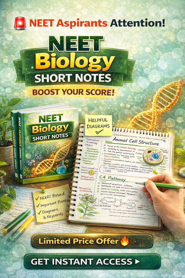 NEET Biology Short Notes 2026 [Pdf] + Free NEET 2025 Paper