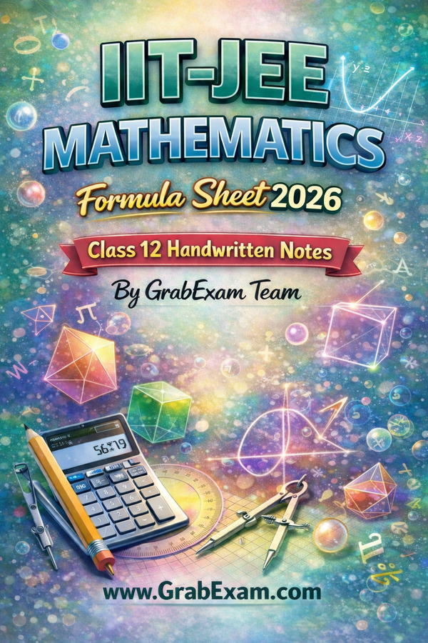IIT-JEE Mathematics Formula Sheet 2026
